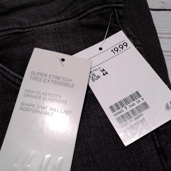 H&M Skinny High Waist Dark Gray Jeans - Picture 4 of 6